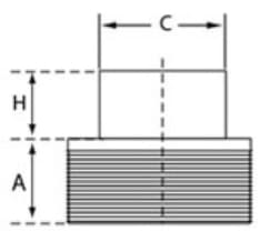 DIMENSIONES de tapón cuadrado